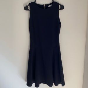 Sandro sleeveless fit and flare black mini dress